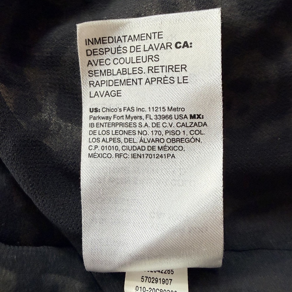 Chicos Leopard Print Sleeveless Tie neck Top Size 2 (12/14) - Picture 10 of 10